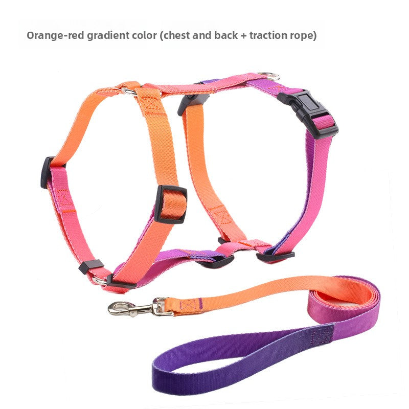 Pet Dog Collar Chest and Back Leash