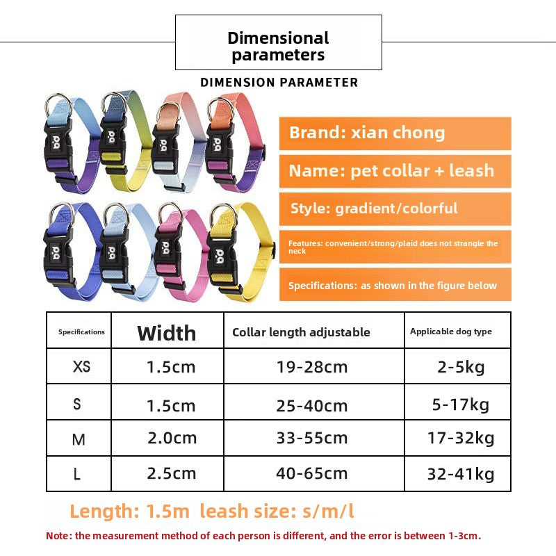 Pet Dog Collar Chest and Back Leash