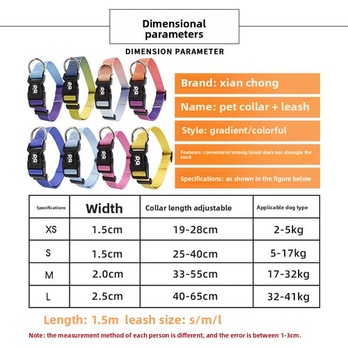 Pet Dog Collar Chest and Back Leash