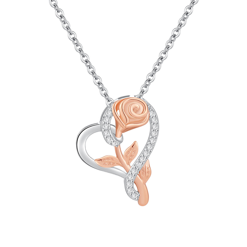 Heart-shaped rose necklace
