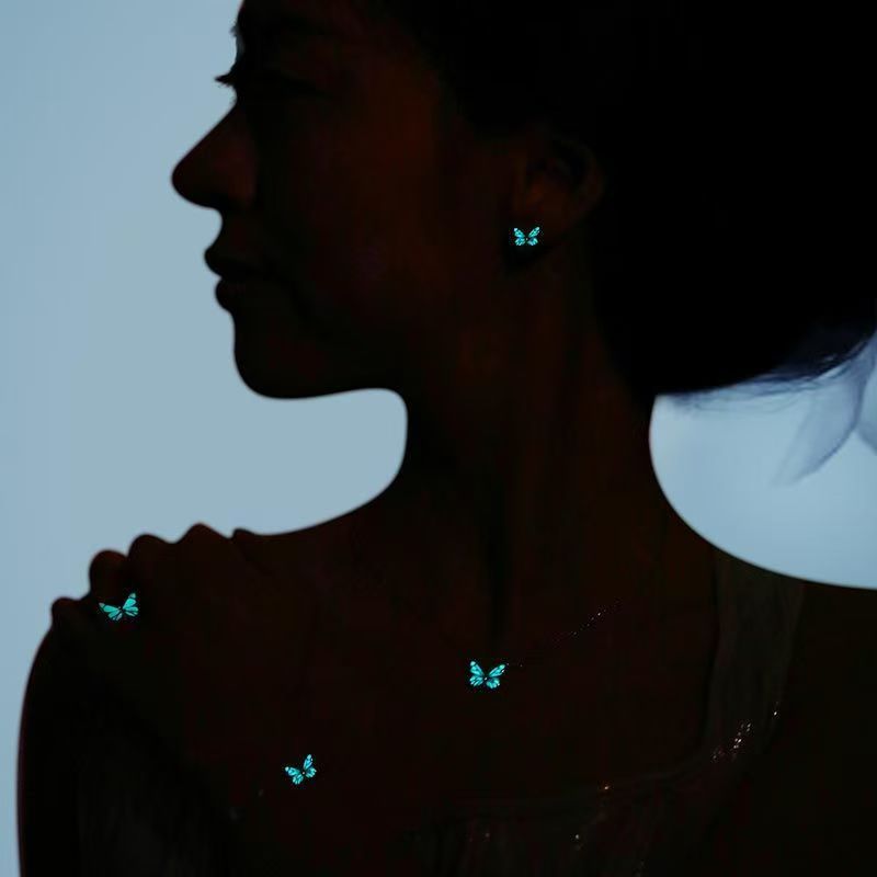 Butterfly Glow Silver Plated Necklace